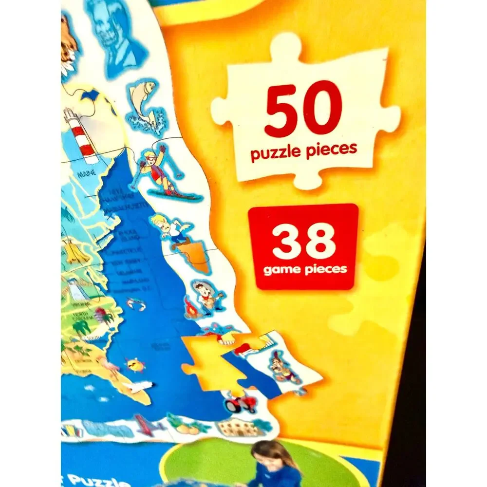 The Learning Journey Puzzle Doubles! Find It! USA giant floor puzzle interactive